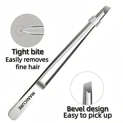 Stainless Steel Tweezers Tool Suitable for Eyebrow Eyelash Application Beard & Mustache Trimming False Eyebrow Applicator Gifts