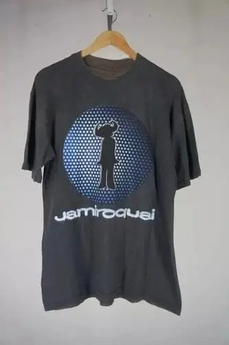Classic Y2K Rock Punk Tops Jamiroquai Band 2-Sided 90s Short Sleeve Print Cotton T-Shirt Fashionable Casual Short-Sleeved Unisex