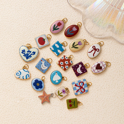 Fashion Flower Bow Star Cloud Pendant DIY Accessory Dopamine Cloud Jewelry Making Supplies
