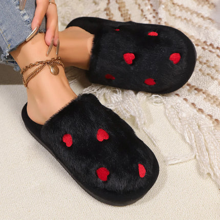 Women's LOVE Slippers Fuzzy Fluffy Memory Foam Slides House Shoes Open Toe Indoor and Outdoor Cute Comfort Living Room Shoes