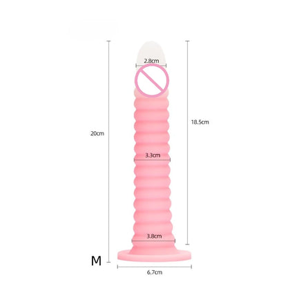 Gradient Pink Anal Plug Massager With Threaded Suction Cup Rear Multi-size Unisex Extra Long Anal Plug Adult Erotic Sex Toys