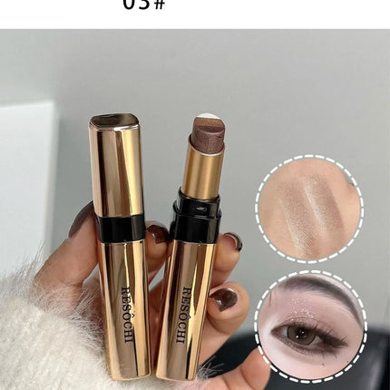 3 in 1 Pearly Highlighter Eyeshadow Stick Makeup Waterproof Long Lasting Glitter Eyeshadow Eyeliner Lazy Quick Makeup Cosmetics