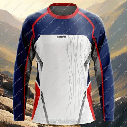 For BMW Motorrad Long Sleeve T-Shirt Motorsport Racing Motorcycle Riding Travel Quick Dry Mens White Summer Anti-UV Jerseys