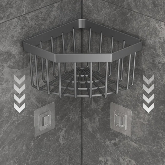 Triangle Sink Draining Rack Set (One Draining Basket + Two Hooks) Is a Space-Saving Storage Solution for Kitchen,Easy to Clean