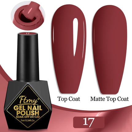 7ml Color Gel Polish Set Popular Series Nail Polish Smooth Texture Colorful Manicure UV LED Soak Off Nail Art Semi Permanent Shi