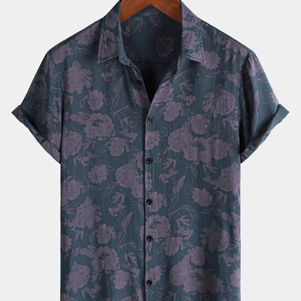 Summer Mens Striped Floral Patchwork Hawaiian Shirt 3D Print Short Sleeve Pocket Casual Oversized Beach Camisa Havaiana Listrada