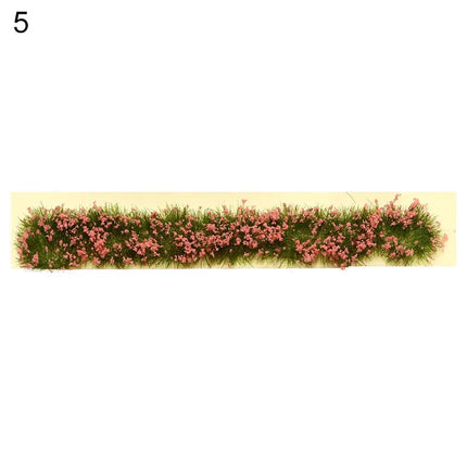 1Set Miniature Flower Cluster Garden Decor DIY Grass Tufts Building Layout Static Scenery Model 9*1*0.6cm Durable Sand Table