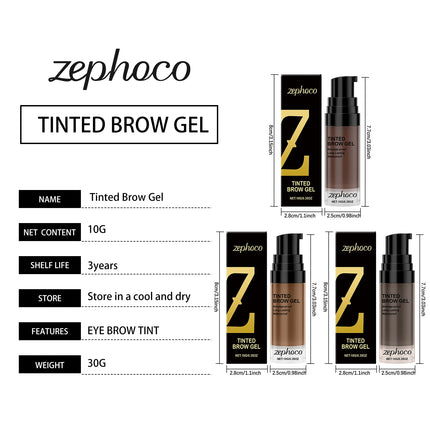 Zephoco Tinted Brow Gel Lasting Waterproof Sweatproof Matte Natural Eye Brow Dye Eye Brow Tint Enhancers Eyebrow Cream Cosmetic
