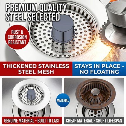 Kitchen Sink Drain Filter Pop-up Stainless Steel Strainer Mesh Basin Water Stopper Leakage Plug for Shallow Basket Accessories