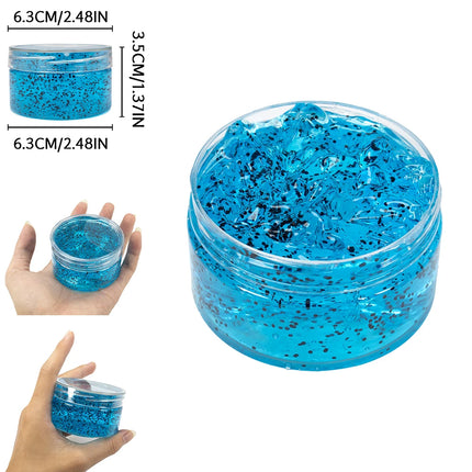120ml DIY Scented Clear Glitter Slime Kit, Stretchy & Non-Sticky Crystal Slime Pack for Kids Teens, Ideal Anti Stress Toys