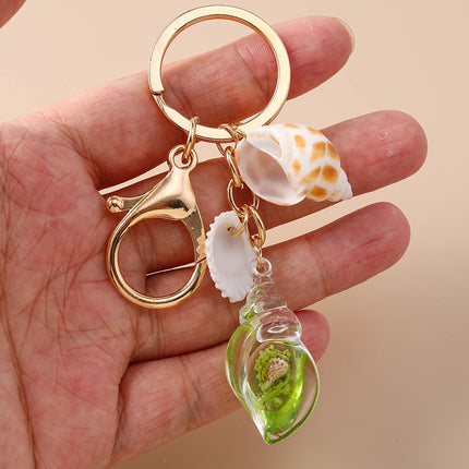 Fashion Summer Beach Shell Keychain Women Girls Conch Key Ring Pendants for Handbag DIY Handmade Jewelry Gifts
