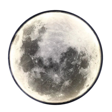 Modern LED Moon Wall Light, Round Dimmable Wall Mounted Lamp for Bedroom Bedside Living Room Decorative Lighting