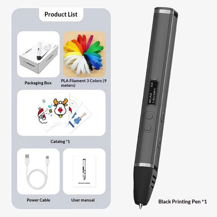 For Doodling Making Holiday Presents 3D Printing Pen With Oled Display temperature Control And Fast Extrusion With PLA Filament