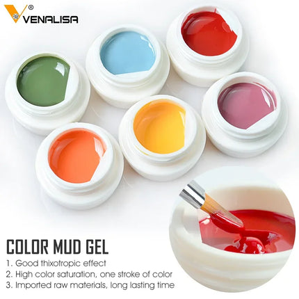 VENALISA Color Mud Gel Pure DIY Nail Art Design UV Gel Polish Professional Manicure Varnishes for Quality Artistry