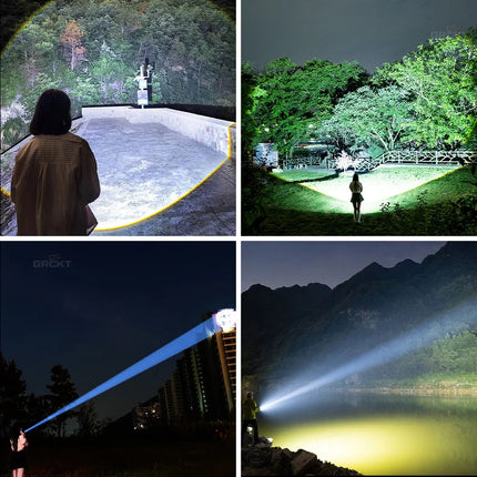 Super Bright Rechargeable LED Flashlight White Laser Flashlights High Power With Pen Clip Torch Power Bank Tactical Flashlight