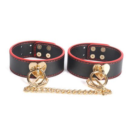 Slave Roleplay Set Leather Handcuffs Ankle Cuffs Ball Gag Mask Whip Collar Leash Sex Toys for Women Couples BDSM Bondage Kit