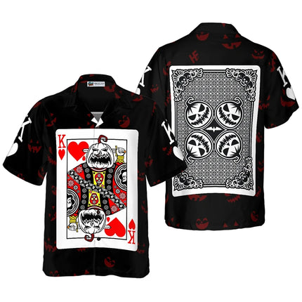 Funny Play Cards Printed Shirt Men's Clothing Leisure Sport Lapel Button Shirts 3D Printed Card Game Skeleton Pattern Blouse New