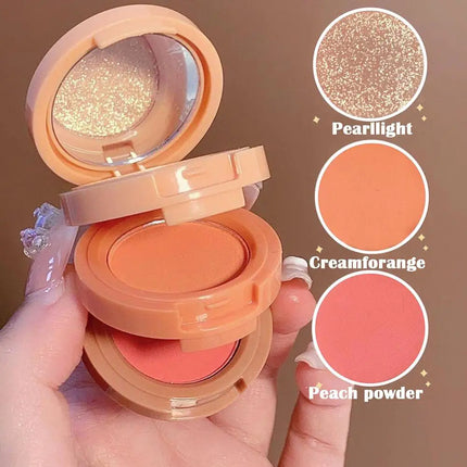 Highlight Powder Matte Blusher Eye Shadow 3 In 1 Face Makeup Natural Palette Multi-color Delicate Shiny Beauty Makeup Cosmetics