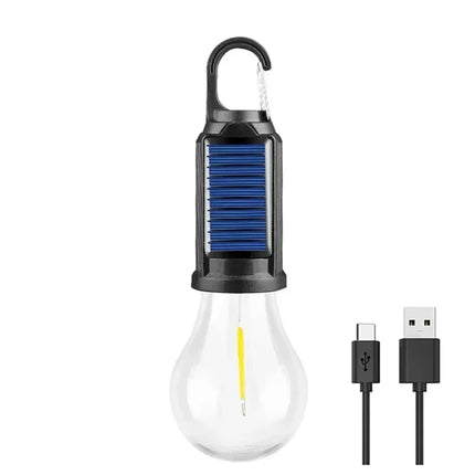USB Rechargeable LED Bulb Lamp Solar Charge Lantern Portable Emergency Night Market Light Outdoor Camping Home(Optional Remote)