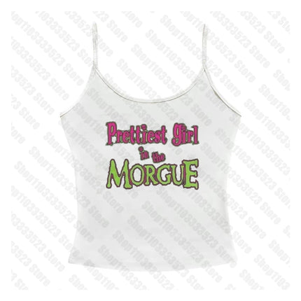 Punk Emo girls Y2K women's clothing Crop Tops Summer 2000s Harajuku Fairy grunge Vest fashion Gothic Letter print Tank tops
