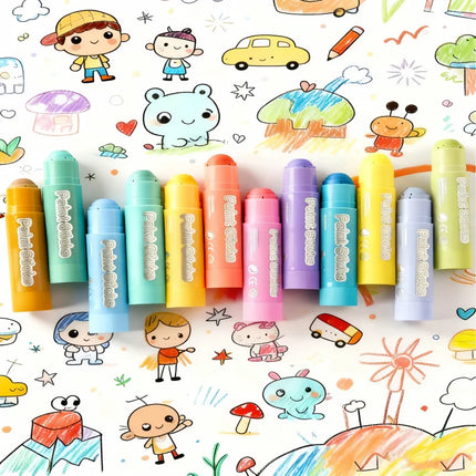 12-Color Macaron DIY Twisting Wax Crayon Set With Soft Colors, Non-staining Hands, High Coverage for Art Sketching
