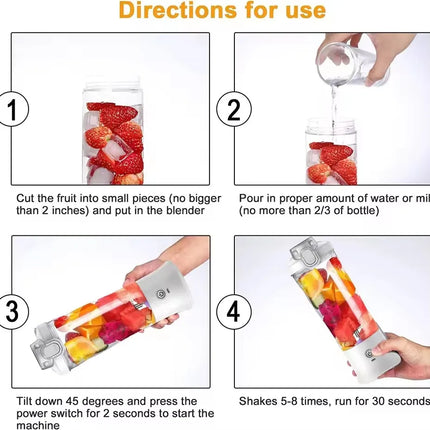 New Portable Blender 600ML Electric Juicer Fruit Mixer 4000mAh USB Rechargeable Smoothie Mini Blender Personal Juicer Colorful