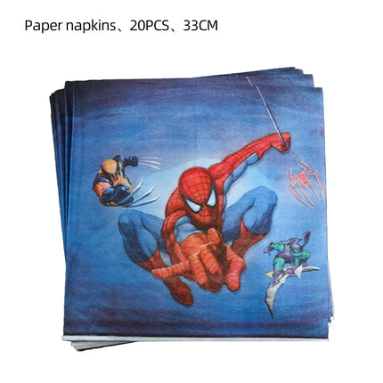 Spiderman Birthday Decor Superhero Theme Spider Birthday Party Decorations Paper Napkins Background Balloons Kids Party Supplies