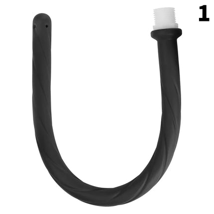 Deep Anal Plug with Washing Tube Long Silicone Buttplug Cleaning Accessory for Couples Vaginal & Anus Shower Sex Toy for Men