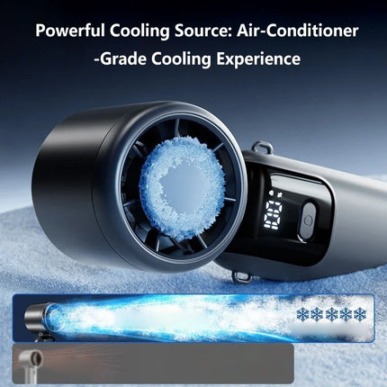 Lenovo Portable Handheld Cooling Fan 100-Speed Powerful Wind Ultra-Quiet Hanging Foldable 90° Adjustable for Office Outdoor