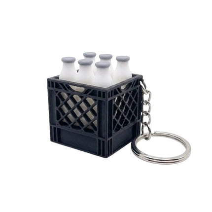 3D Printed Soda Crate Clicker Keychain Funny Plastic Drink Carrier Keyring Lifelike Novelty Squeeze Fidget Backpack Pendant
