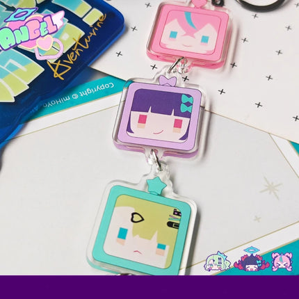 Game Zenless Zone Zero Angels of Delusion Sunna Aria Nangong Uha Cosplay Keychain Acrylic Keyring Key Chain Bag Accessory Prop