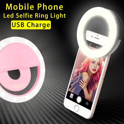 Led Selfie Ring Light USB Charge LED Selfie Fill Light Mobile Phone Live Broadcast Video LED Selfie Ring Lamp For All Smartphone