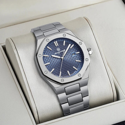 PAAZOMU Luxury Square Men's Quartz Watch Waterproof Luminous Date Men's Watch High Quality Stainless Steel Business Men's Watches