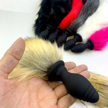 1pcs, Vibrating silicone tail anal plug, Role-playing animal games, Vibrators, Anal extension exercises, butt plug, adult pleasu