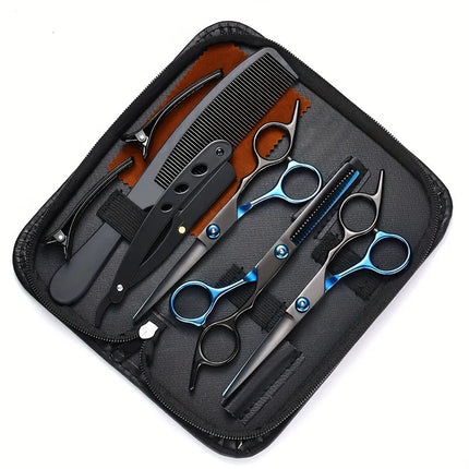 Stainless Steel Hair Scissors Set - Professional Thinning & Texturing Shears, Layered Hair Cutting Tools for Home Barber Kit