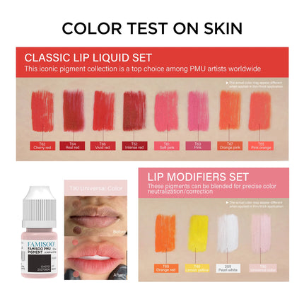 FAMISOO Permanent Makeup Pigment Long-Lasting Makeup Lip Professional Tattoo Inks Lip Pigments 5ml PMU Microblading Eyebrow Ink