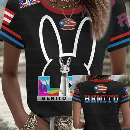 HalfTime Football Puerto Rico Bad Bunny  94 Jersey Commemorate Fans Jersey the Show Gameday Football Concert T-shirt
