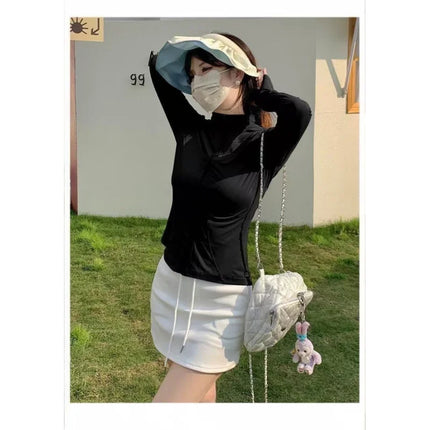 Stand Collar Yoga Ice Silk Sun Protection Clothing Summer Women's Slim Fit Versatile Slimming Sports Thin Jacket