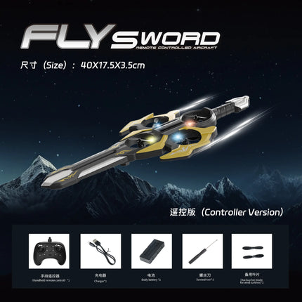 Sword Flying RC Drone Toy, Remote Control Air Floating Spinner Magic Hovercraft Gift for Kids Boys Girls