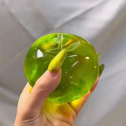 Green Apple Squeeze Toys Stress Relief Vent Fidget Toys Plasticity Squeeze Toy Relaxing Gift for Friends