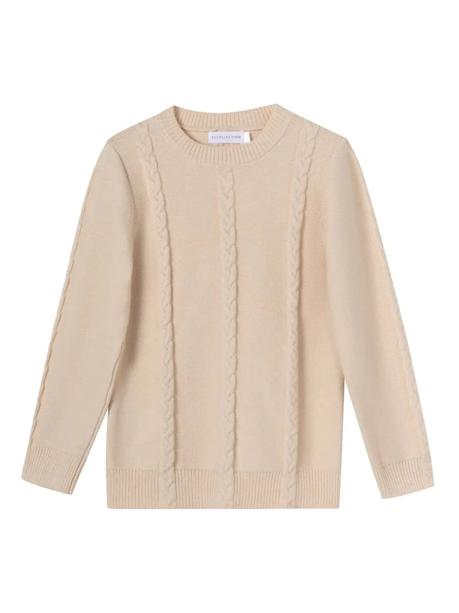 Boutique Round Neck Long Sleeves Kids Pullover Warm Basic Baby Boy Girl Knitwear Autumn Winter Clothes For Children