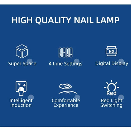 480W Big Space UV LED Nail Lamp For Manicure Lamp Drying Gel Nail Polish 140LEDS Nail Dryer With LCD Screens Salon Tools