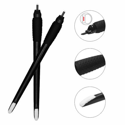 10/50Pcs Disposable Microblading Pen 0.15/0.18mm 18U Sterilized Permanent Makeup Eyebrow Tattoo Pen with U Blades