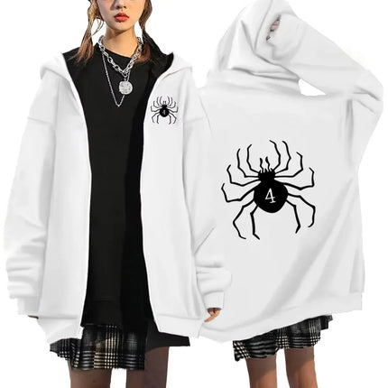 Hunter X Hunter Spider Print Anime Zipper Hoodie Men Women Gothic Y2K Zip Up Jacket Hoodies Casual Sweatshirt Coat Streetwear