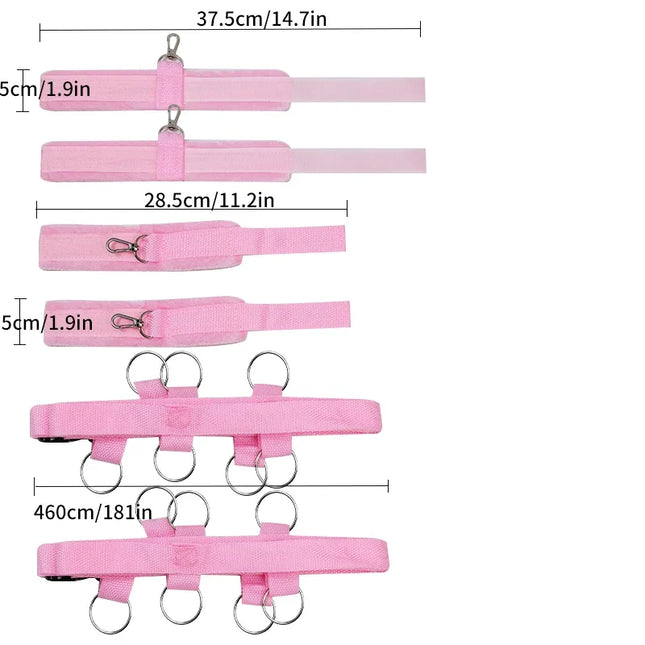 Bed Restraint Set Couple Sex Toys Bondage Handcuff Kit Adult Game Tool 18+ Erotic Tie Downs Arm Ankle Eyeblinder Flirting Sextoy