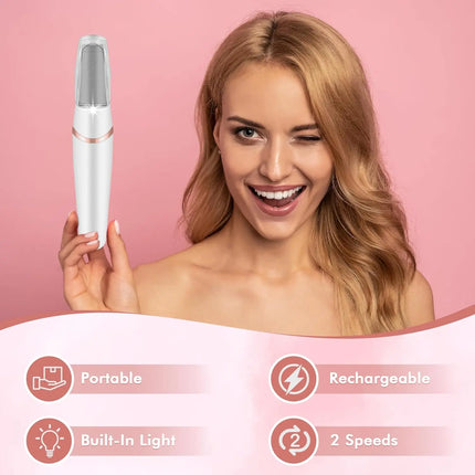 Rechargeable Electric Foot Callus Remover Set Pink & White Pedicure Tools with 2 Bonus Replacement Heads for Smooth Feet Care