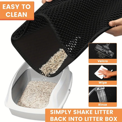 70x120cm Large Cat Litter Mat Large Size Waterproof Pet Toilet Cat Litter Trapping Mat Non Slip Double Layer Cats Litter Box Pad