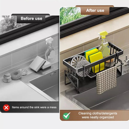 Sponge Drainer Rack Stainless Kitchen Organizer Bathroom Sink Rack Soap Holder Organizer Rack