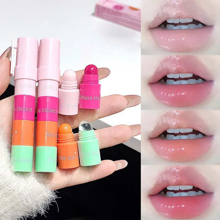 Cappuvini stacking four-color lip balm moisturizing lip balm lip care temperature change lip balm
