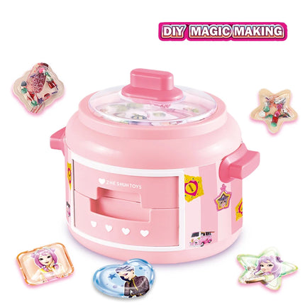 24Pcs 3D Magic DIY Sticker Machine Rice cooker Creative Children's Handmade Gift Box Set Hand-Made Toys for Girls Kids Craft kit